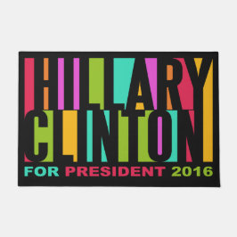 Kleurrijke de deurmat van Hillary Clinton 2016
