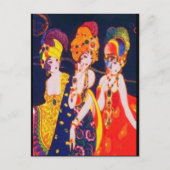  kleurrijke deco-vrouwen met juwelen briefkaart (Voorkant)