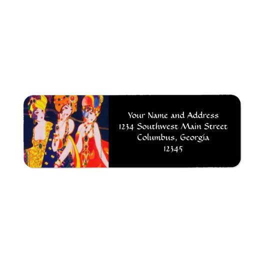  kleurrijke deco-vrouwen met juwelen etiket (Voorkant)