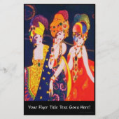  kleurrijke deco-vrouwen met juwelen flyer (Voorkant)