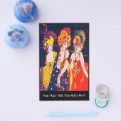  kleurrijke deco-vrouwen met juwelen flyer (Enkel)