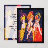  kleurrijke deco-vrouwen met juwelen kaart (Voorkant / Achterkant)