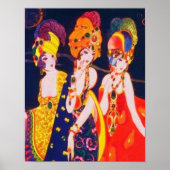  kleurrijke deco-vrouwen met juwelen poster (Voorkant)
