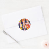  kleurrijke deco-vrouwen met juwelen ronde sticker (Envelop)