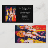  kleurrijke deco-vrouwen met juwelen visitekaartje (Voorkant / Achterkant)