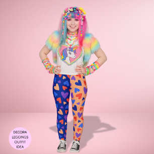 Kleurrijke Decora Harajuku Kawaii Harten J-mode Leggings