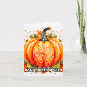 Kleurrijke decoratie herfst Halloween pompoen Kaart