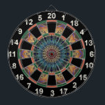 Kleurrijke decoratieve abstracte lijnkunst dartbord<br><div class="desc">Colorful decorative ornamental abstract line art Dart Board game. met decoratieve abstracte en geometrische lijnkunst van mandala.</div>