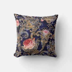 Kleurrijke decoratieve bloemen Batik Kussen