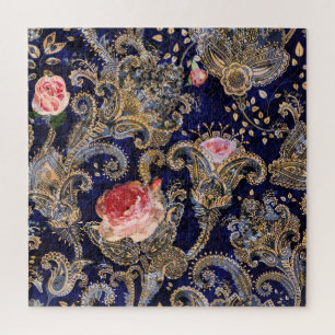 Kleurrijke decoratieve bloemen Batik Legpuzzel