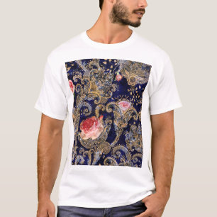 Kleurrijke decoratieve bloemen Batik T-shirt