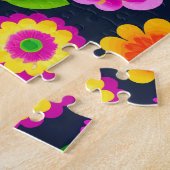 Kleurrijke decoratieve bloemmotief bloemen legpuzzel (Zijkant)