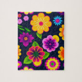 Kleurrijke decoratieve bloemmotief bloemen legpuzzel (Verticaal)