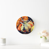 Kleurrijke decoratieve bronnen op maat ronde klok (Huis)