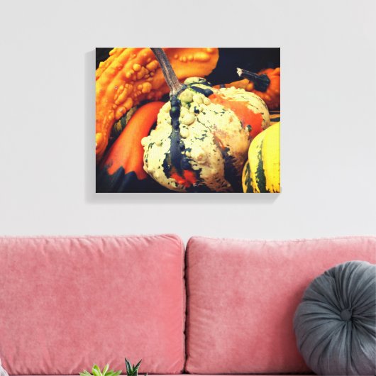 Kleurrijke decoratieve bronnen sluiten Herfst dich Canvas Afdruk (Insitu (Woonkamer))