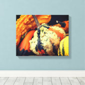 Kleurrijke decoratieve bronnen sluiten Herfst dich Canvas Afdruk (Insitu (Houten vloer))