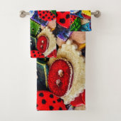 Kleurrijke decoratieve Buttonnen Bad Handdoek (Insitu)