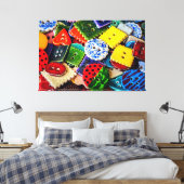 Kleurrijke decoratieve Buttonnen Canvas Afdruk (Insitu (Slaapkamer))