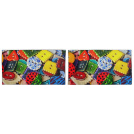 Kleurrijke decoratieve Buttonnen Kussensloop