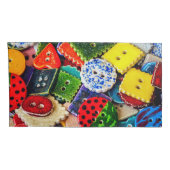 Kleurrijke decoratieve Buttonnen Kussensloop (Achterkant-Rechts)