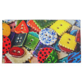 Kleurrijke decoratieve Buttonnen Kussensloop (Voorkant-Rechts)