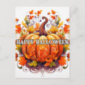 Kleurrijke decoratieve herfst Halloween pompoen Briefkaart (Voorkant)