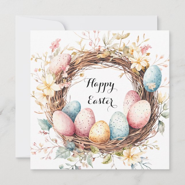 Kleurrijke decoratieve krans van paaseieren met bl (Voorkant)