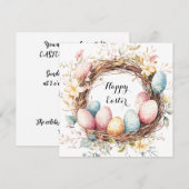 Kleurrijke decoratieve krans van Pasen eieren met  Kaart (Voorkant / Achterkant)