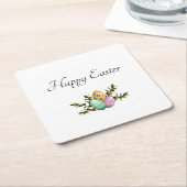 Kleurrijke decoratieve paaseieren botanisch kartonnen onderzetters (Schuin)