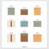 Kleurrijke decoratieve patronen kerstcadeautjes sticker (Vel)