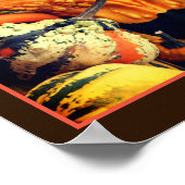 Kleurrijke decoratieve pompoenen abstract poster (Hoek)