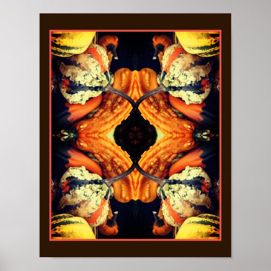 Kleurrijke decoratieve pompoenen abstract poster (Voorkant)