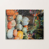 Kleurrijke decoratieve pompoenen legpuzzel (Horizontaal)