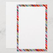 Kleurrijke decoratieve strepen briefpapier (Voorkant / Achterkant)
