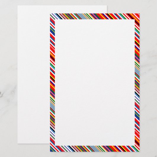 Kleurrijke decoratieve strepen briefpapier (Voorkant / Achterkant)