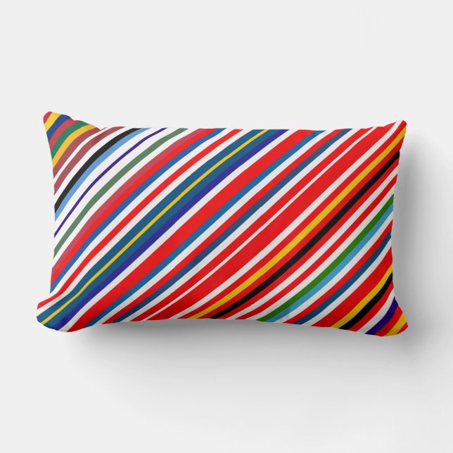 Kleurrijke decoratieve strepen kussen (Voorkant)