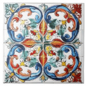 Kleurrijke decoratieve Tegels met ingewikkelde pat Tegeltje (Voorkant)