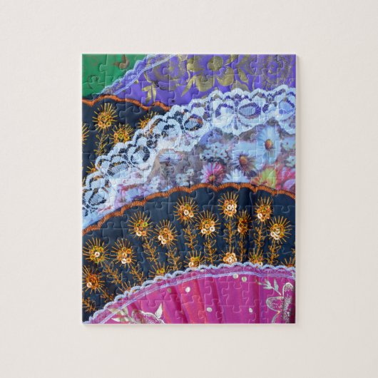 Kleurrijke decoratieve ventilatoren legpuzzel (Verticaal)