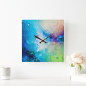 Kleurrijke decoratieve vierkante klok (Huis)