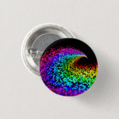 Kleurrijke deeltjes ronde button 3,2 cm (Voorkant /achterkant)