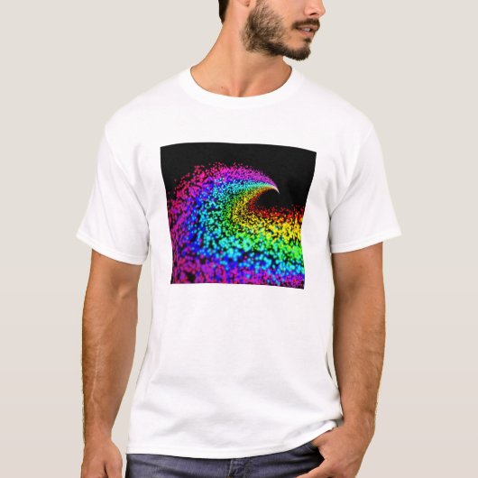 Kleurrijke deeltjes t-shirt (Voorkant)
