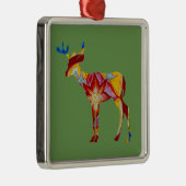 Kleurrijke DeerPremium Square Ornament (Rechts)