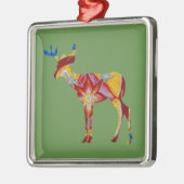 Kleurrijke DeerPremium Square Ornament (Links)