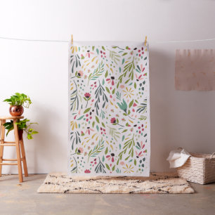 Kleurrijke Delicate Bloemen & Bladen Naadloos Patr Stof