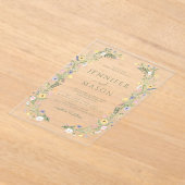 Kleurrijke Delicate Floral Krans bruiloft Acryl Uitnodigingen (Laagn)