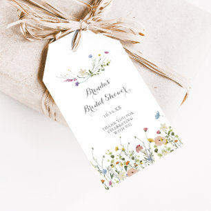 Kleurrijke Delicate Wilde Bloemen Bruiloftsshower Cadeaulabel
