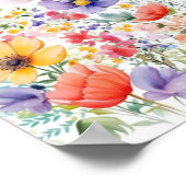 Kleurrijke Delicate Zomerbloemkunst Poster (Hoek)