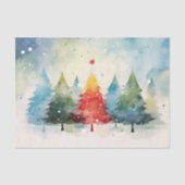 Kleurrijke dennenbomen Kerstmis Tissuepapier (Voorkant)