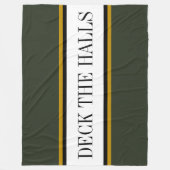 Kleurrijke dennengroene witte strepen "DECK THE HA Fleece Deken (Voorkant)