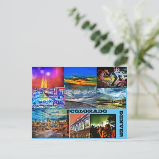 KLEURRIJKE DENVER; COL.ORADO FEESTDAGENKAART (Staand voorkant)
